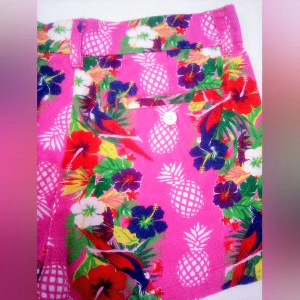 Macbeth Collection by Margaret Josephs Pink 100% Cotton Tropical Shorts Size M